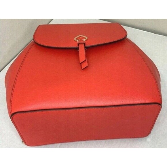 New Kate Spade Adel Medium Flap Backpack Leather Geranium - Picture 6 of 7